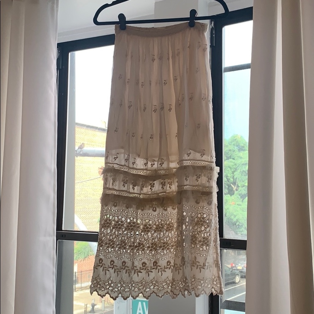 Loveshackfancy cream skirt